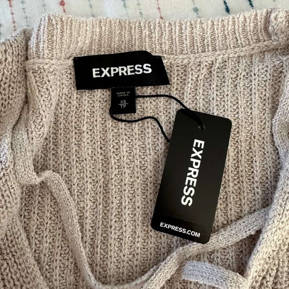 NWT Women's EXPRESS Tan / Cream Tunic Sweater Size XS - Picture 5 of 7